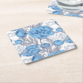 ブルーピーニー スクエアペーパーコースター (アングル)