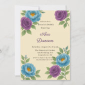 ブルーピーニー&フィグパープルバラブランチ&バブリー 招待状 (正面)