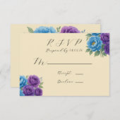 ブルーピーニー&フィグパープルバラ結婚ズ 出欠カード (正面/裏面)