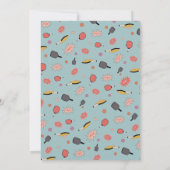 ブルーピ名門私立校風のッはっきりしたクレボールパーティー50誕生日 招待状 (裏面)