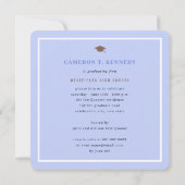 ブルーピ名門私立校風のンストライプズ写真卒業パーティー 招待状 (裏面)