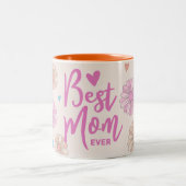 ブルーピ最高のンクお母さん日のマグカップ ツートーンマグカップ (中央)