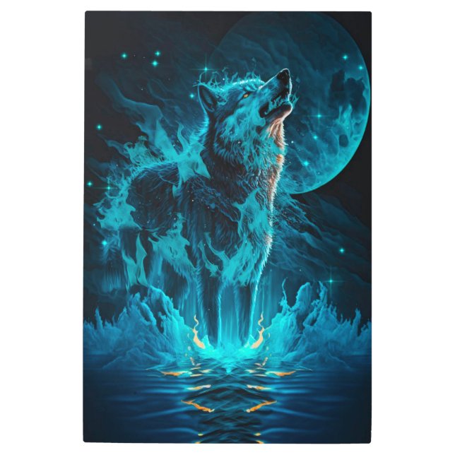 ブルーファイアーウルフ メタルプリント (正面)