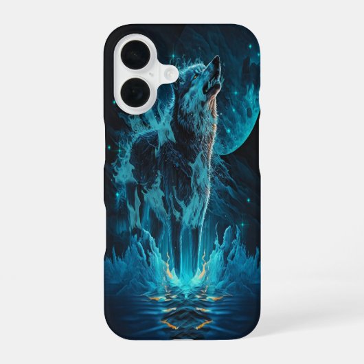 ブルーファイアーウルフ iPhone 16ケース (裏面)
