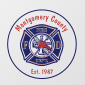 ブルーファイアーファイターバッジロゴカスタム ウィンドウサイン (シート)