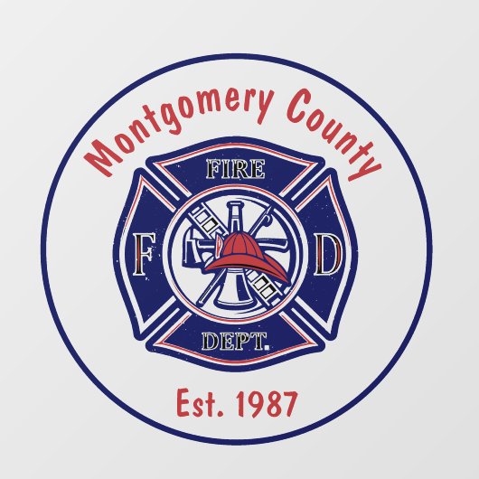 ブルーファイアーファイターバッジロゴカスタム ウィンドウサイン (シート)