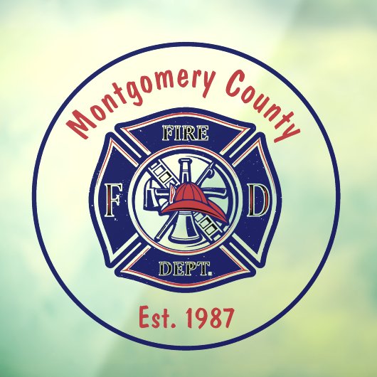 ブルーファイアーファイターバッジロゴカスタム ウィンドウサイン (シート3)