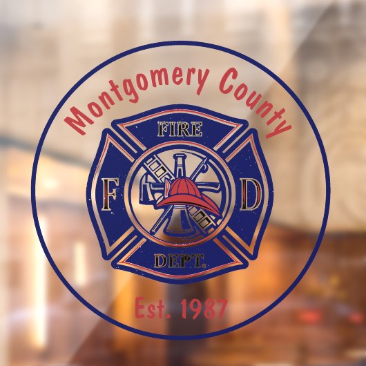 ブルーファイアーファイターバッジロゴカスタム ウィンドウサイン (シート2)