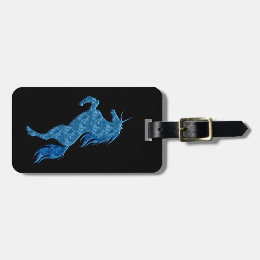 ブルーファイアーユニコーン荷物タグ ラゲッジタグ (正面横)