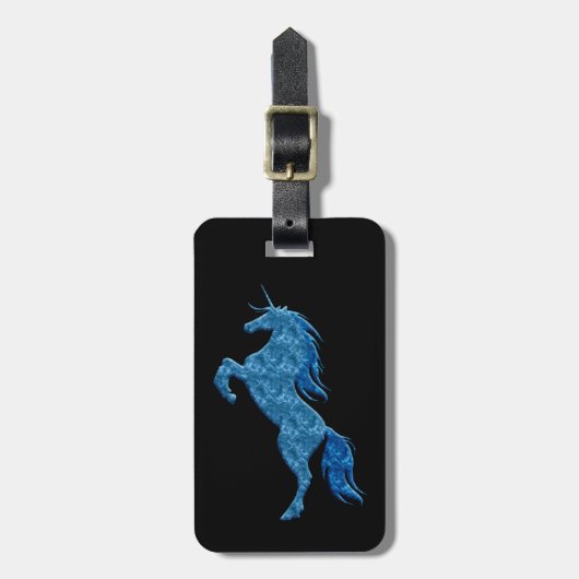 ブルーファイアーユニコーン荷物タグ ラゲッジタグ (正面縦)