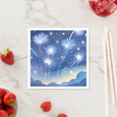 ブルーファイアーワークス｜花火のお祝い水彩画 スタンダードカクテルナプキン (インサイチュ)