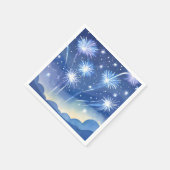 ブルーファイアーワークス｜花火のお祝い水彩画 スタンダードカクテルナプキン (角)