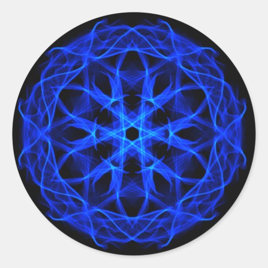 ブルーファイア抽象芸術シール ラウンドシール (正面)