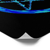 ブルーファイア星形五角形 ポスター (角)