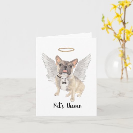 ブルーファウントリコラーフレンチー悔やみや弔慰メモリアル カード (黄色い花)