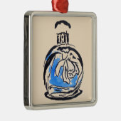 ブルーファッションイラストレーション香料ボトル メタルオーナメント (右)