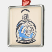 ブルーファッションイラストレーション香料ボトル メタルオーナメント (左)