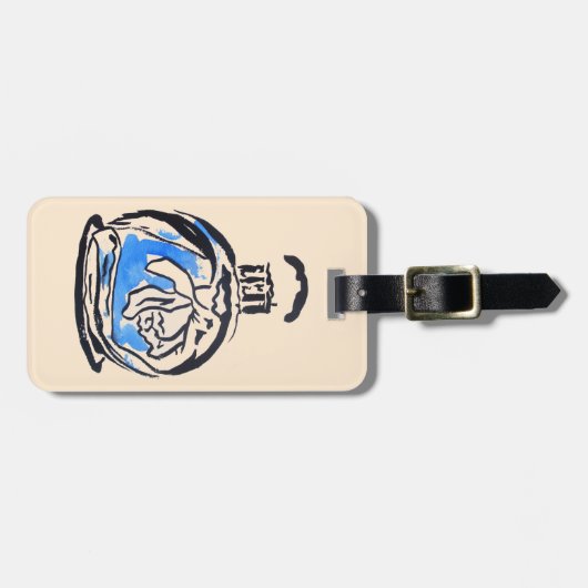 ブルーファッションイラストレーション香料ボトル ラゲッジタグ (正面横)