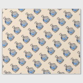 ブルーファッションイラストレーション香料ボトル ラッピングペーパー (フラット)