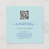 ブルーファッションスタイリストイベントドレスQRコードロゴ スクエア名刺 (裏面)