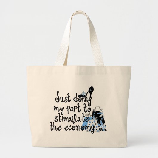 ブルーファッショントートバッグ ラージトートバッグ (正面)