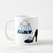 ブルーファッションマグカップ コーヒーマグカップ (左)