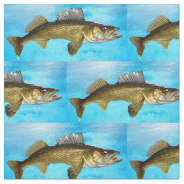 ブルーファブリック上のWalleyeパターン ファブリック