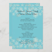 ブルーファミリークリスマスディナーメニューテンプレート メニュー (正面/裏面)