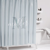 ブルーファミリーモダン名モノグラムシャワーカーテン シャワーカーテン