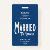 ブルーファミリー懇親会賞結婚した最長 バッジ (正面)