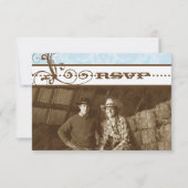 ブルーファンキースワールウェディングRSVP 出欠カード (正面)