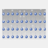 ブルーファンシーオーナメントラッピング紙 ラッピングペーパーシート (正面2)