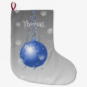 ブルーファンシークリスマスオーナメントストッキング ラージクリスマスストッキング (正面)