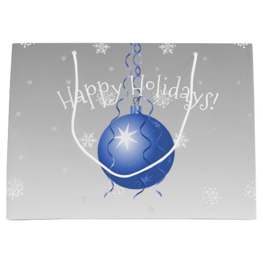 ブルーファンシークリスマスオーナメント抱き枕 ラージペーパーバッグ (正面)