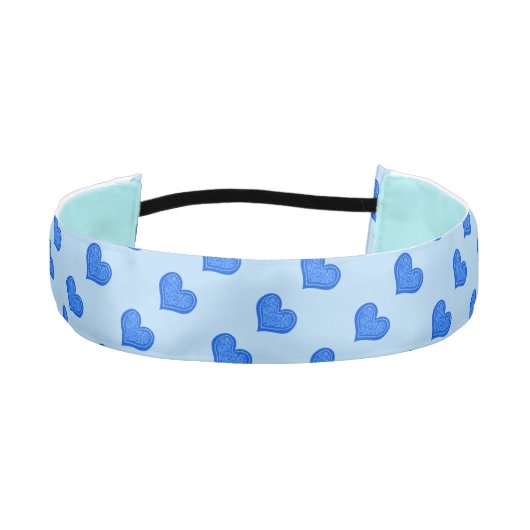 ブルーファンシーハートヘッドバンド アスレチックヘッドバンド (正面)