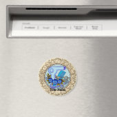 ブルーファンシーパンジー美容師 マグネット (インサイチュ (食洗機))