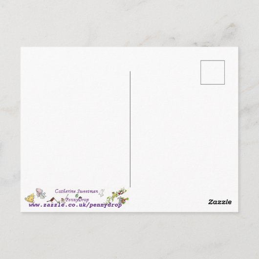 ブルーファンシー風のデ予測できなザートおもしろいユーモア ポストカード (裏面)