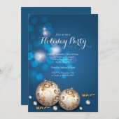 ブルーファンシー《写真》ぼけ味ライツホリデー招待状 招待状 (正面/裏面)