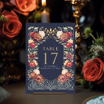 ブルーファンタジーエンチャント庭園の結婚式 テーブルナンバー<br><div class="desc">この祝ファンタジーでエンチャント庭園の結婚式デザイン。このデザインはカップルが美的で美的なモダンを求めるお洒落のに最適。招待状背面のデザインは実在金ゴールド箔ではない。アイテムは、カートに追加したときに画面に表示されるとおりに印刷されるので、必要なテーブル番号を個別にカスタマイズして追加する。</div>