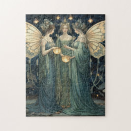 ブルーファンタジーフェアリーアールヌーボー ジグソーパズル