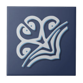 ブルーファンタジーフォレストの木縁ど地スクロールコーナー タイル