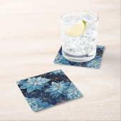 ブルーファンタジーポインセチア スクエアペーパーコースター (インサイチュ)