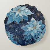ブルーファンタジーポインセチア ラウンドクッション (裏面)