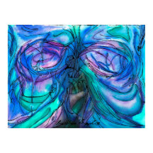 ブルーファンタジー水彩画