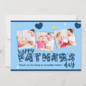 ブルーファーザーの招待状と家族の写真 招待状 (正面)