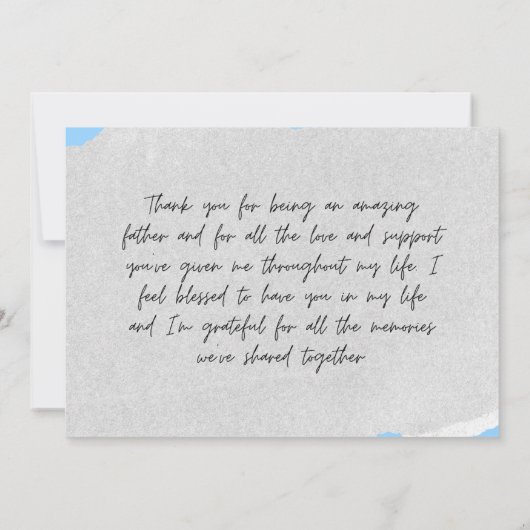 ブルーファーザーの招待状と家族の写真 招待状 (裏面)