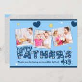 ブルーファーザーの招待状と家族の写真 招待状 (正面/裏面)