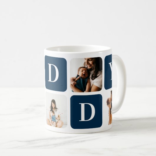 ブルーファーザーの日フォトコラージュマグ コーヒーマグカップ (正面右)