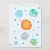 ブルーファーストのまわりにトリップザサンボーイ1歳の誕生日 招待状 (裏面)