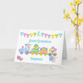 ブルーファーストイースターバニートレイン素晴らし孫 カード (黄色い花)